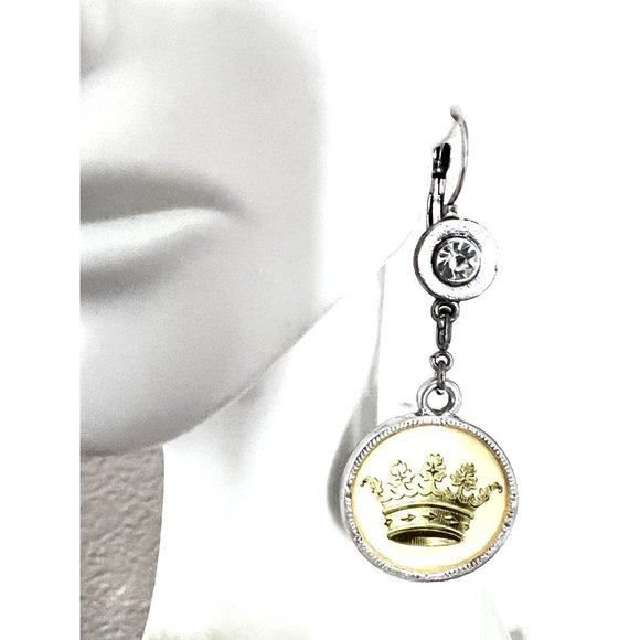 Vintage STYLE Reversible Teardrop Earring with 2" drop - Picture 3 of 4